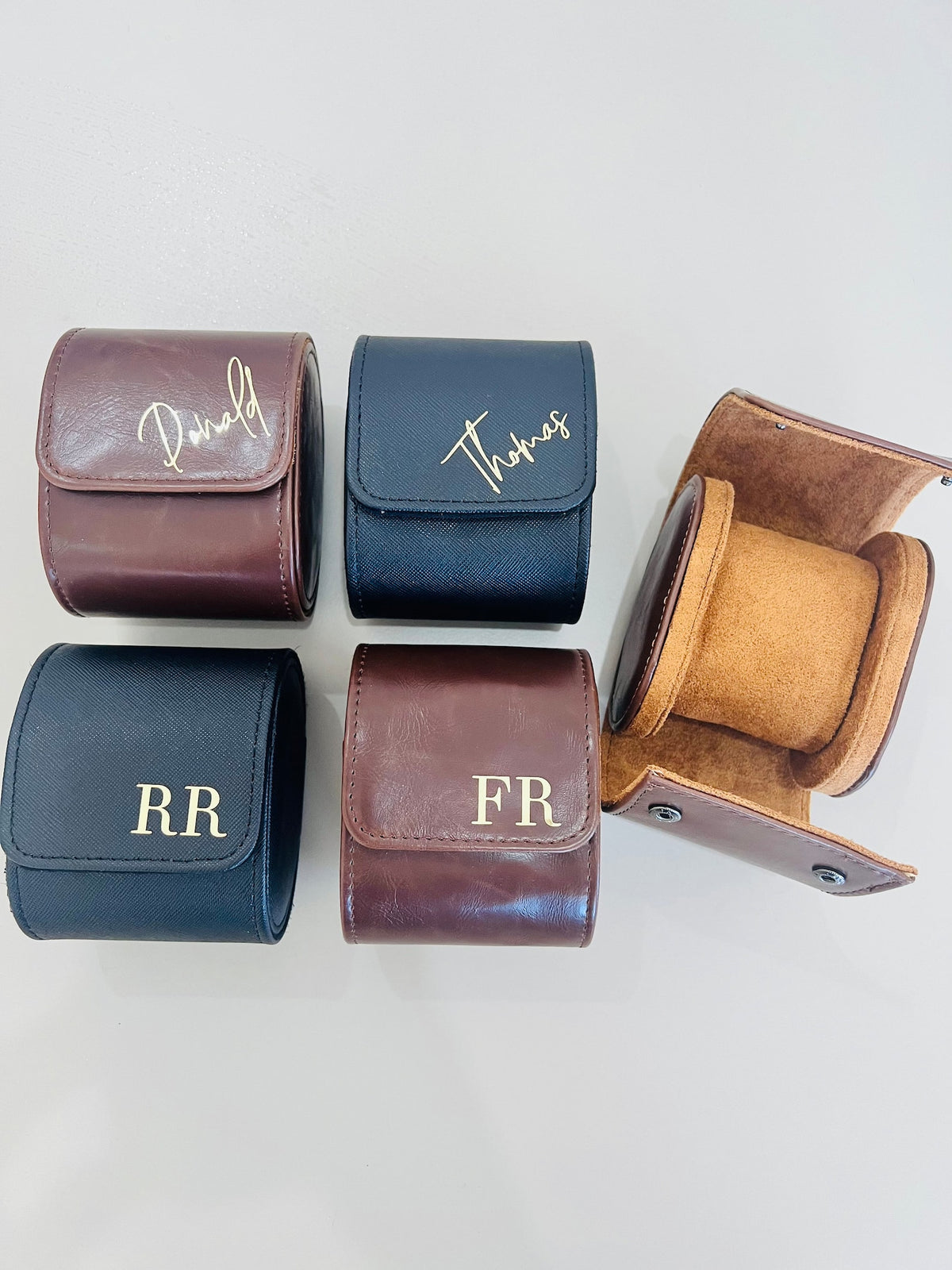 Personalized Faux Leather Watch Box, Groomsman Gift