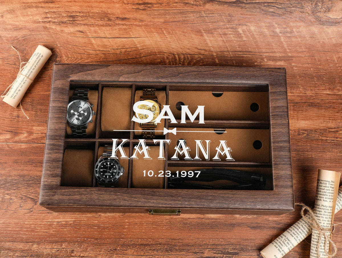 Personalized Groom's Gift, Watch Case for Men, Watch Box Sunglass Organizer, Christmas gifts, Best Gift For Men, Gift For Him,Best Man Gifts