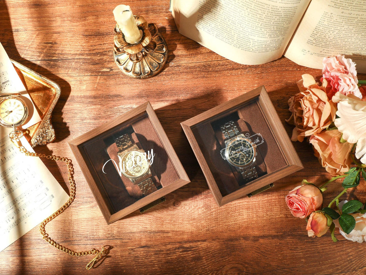 Customized Watch Storage Box Gift For Him, Personalized Watch Storage With Single Slot, Watch Box Gift For Groomsmen, Men's Christmas Gift