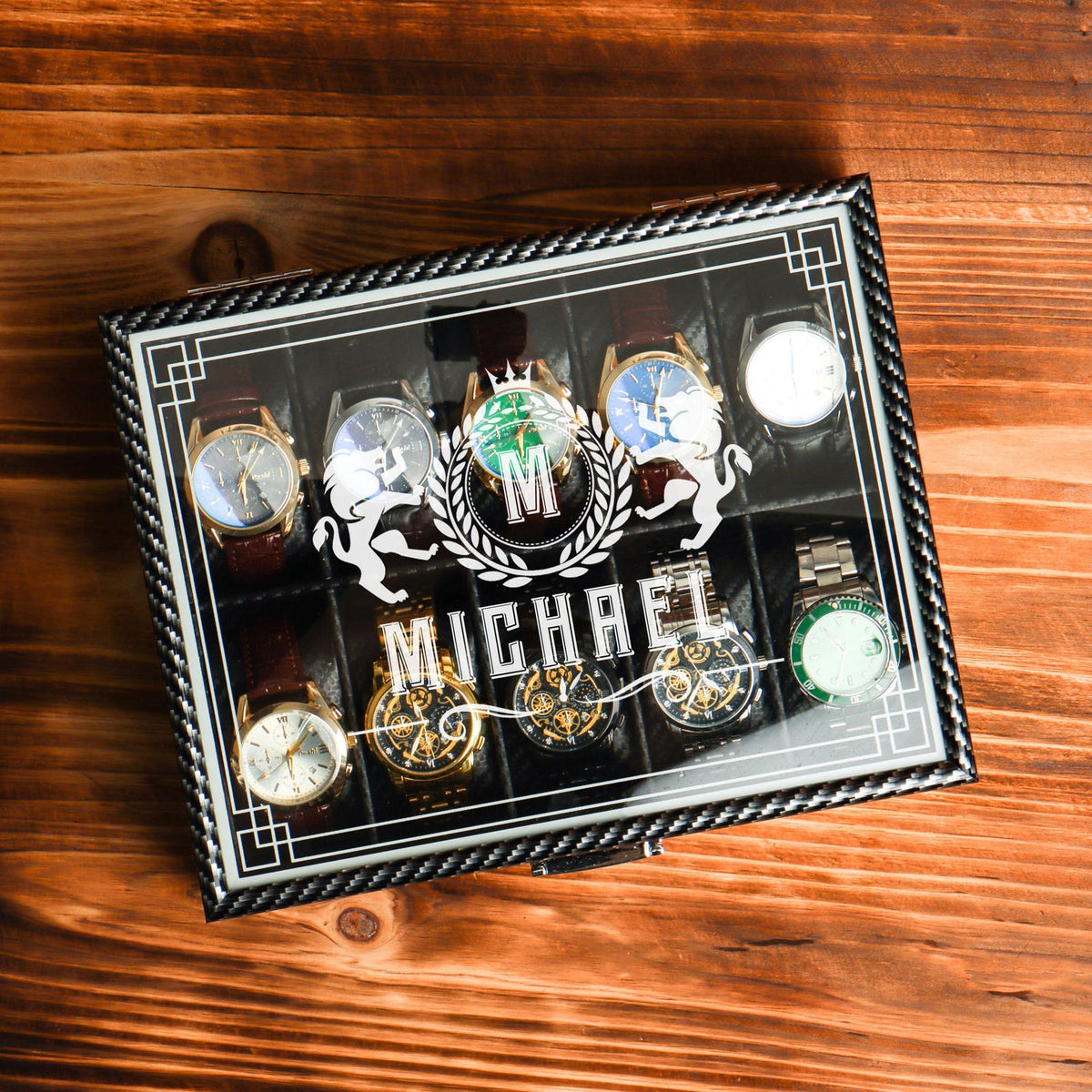 Personalized Wooden Watch Box, Gift for Men, Engraved Watch Holder, Birthday Gift for Him, Valentines Gift, Boyfriend Gift, Anniversary Gift