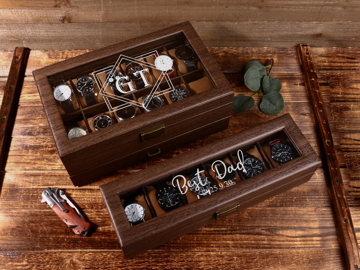 Custom Engraved Watch Box,Personalized Watch Case, Men watch Jewelry box, Gift for husband,Birthday Gift for Friend,Anniversary Gift for Men