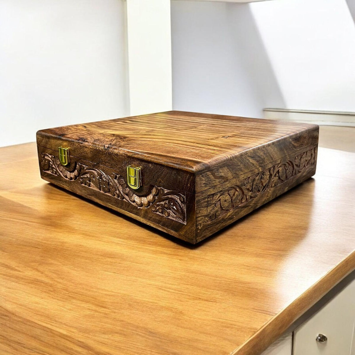 Custom Engraved Wooden Watch Box | Velvet Lined Storage Watch Organizer