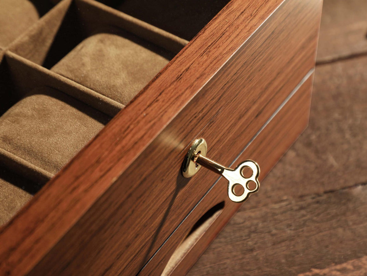 Luxury Watch Case Dad Anniversary Present, Elegant Watch Box Wooden Storage Organizer Retirement Gift for Men Personalized Watch Display Box