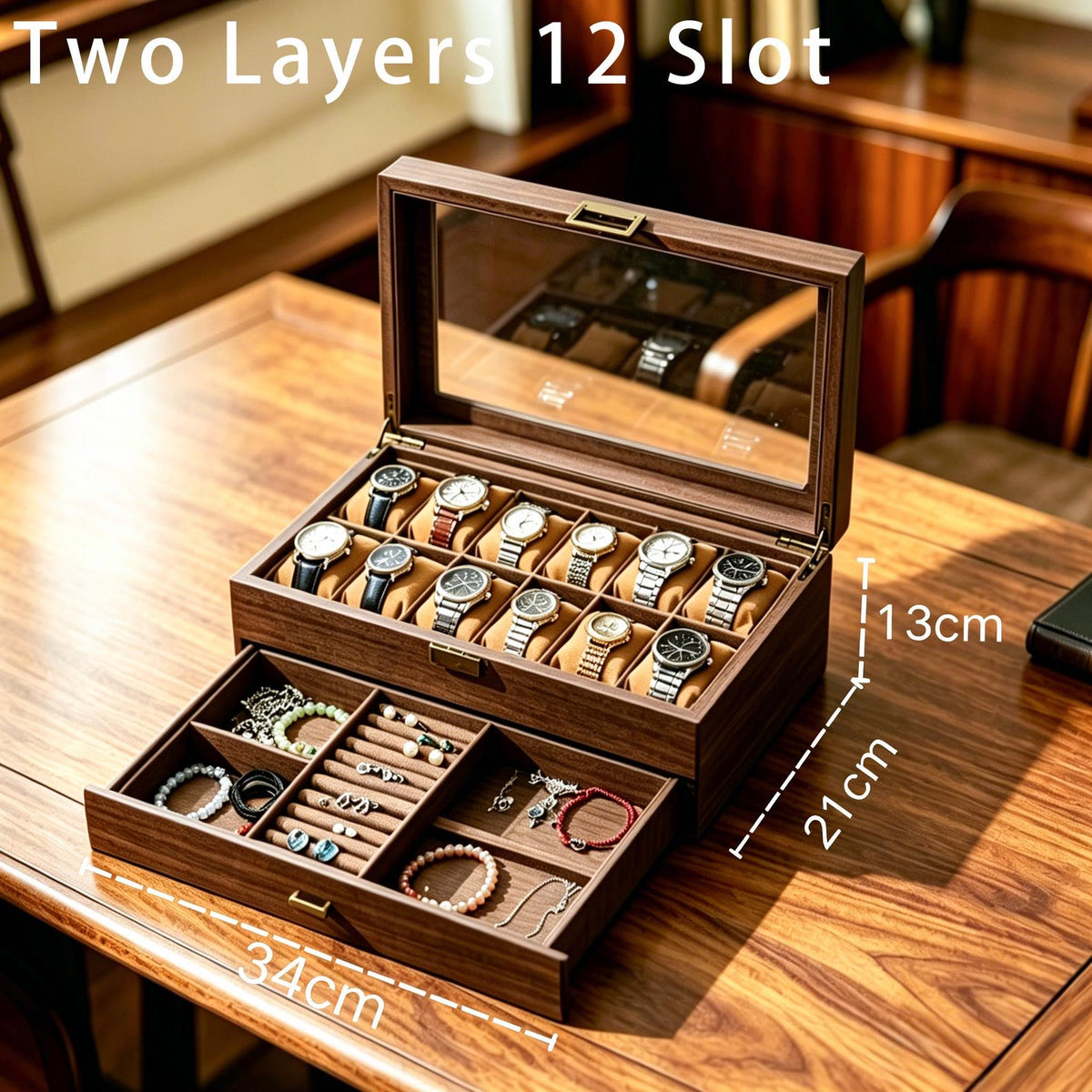 Custom Engraved Watch Box, Personalized Watch Case for Men, Anniversary Gifts for Him, Gift for Husband Dad Boyfriend, Watch Storage Case