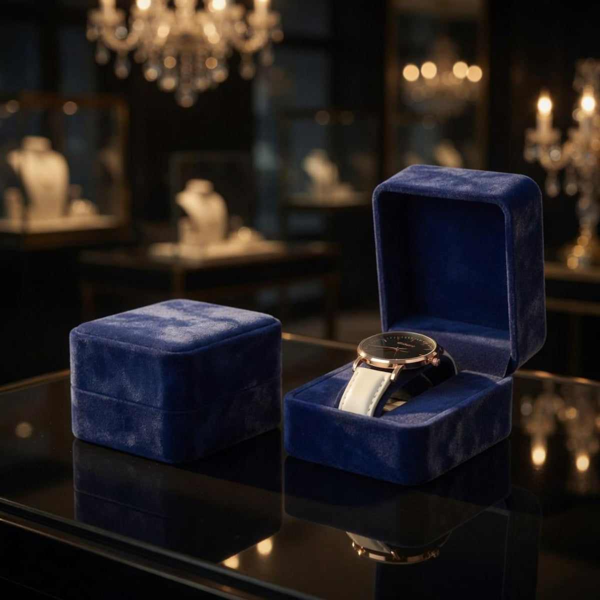 Velvet Watch Box Smartwatch Storage Case Luxury Jewelry Gift Box Round Corner Watch Packaging Organizer for Men Women