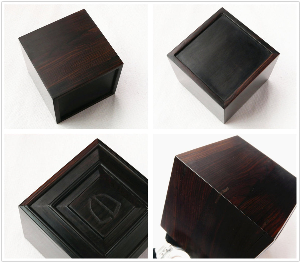 Custom Laser Engraved Ebony Wood Watch Box, Handmade Jewelry Box