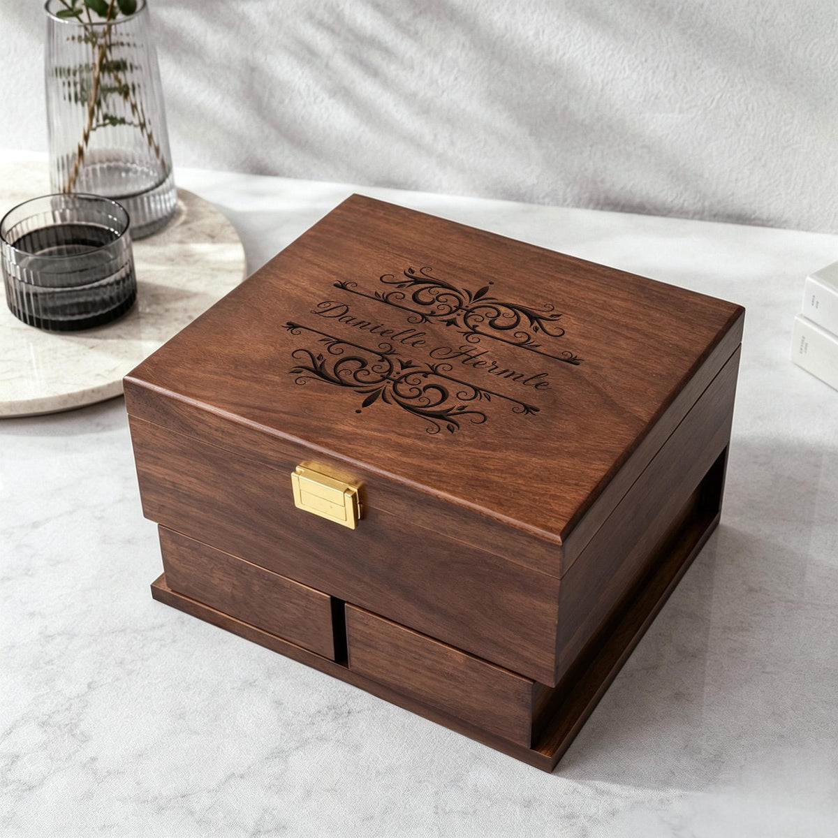 Personalized 8 Slots Watch Box,Engraved Wooden Men Jewelry Display Organizer Watch Case,Gift for Him