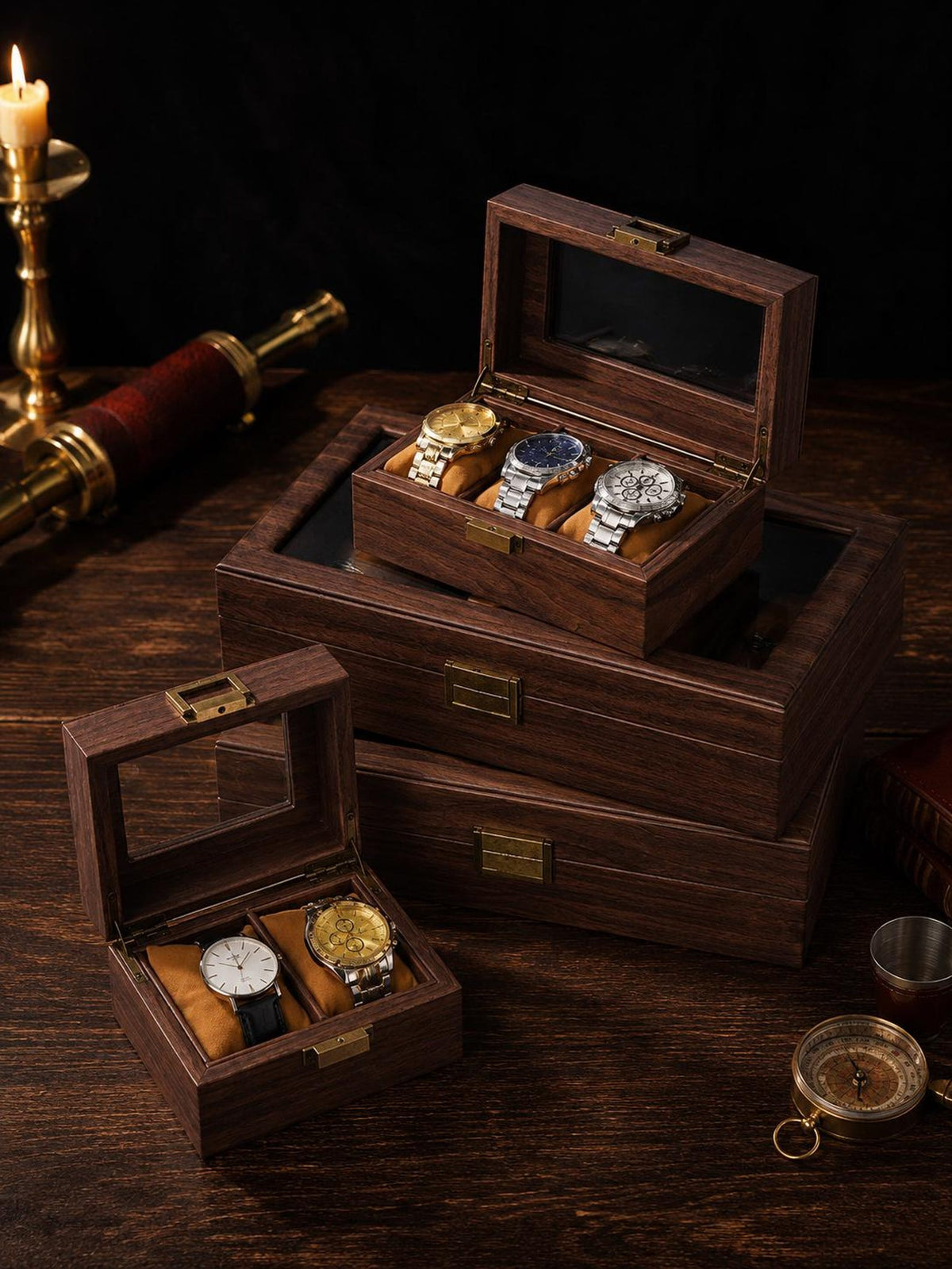 Personalized Engraved Watch Box, 2-Layered Wood Box , Custom Men Jewelry Case, Birthday Gifts, Anniversary Gifts For Men, Gifts for husband