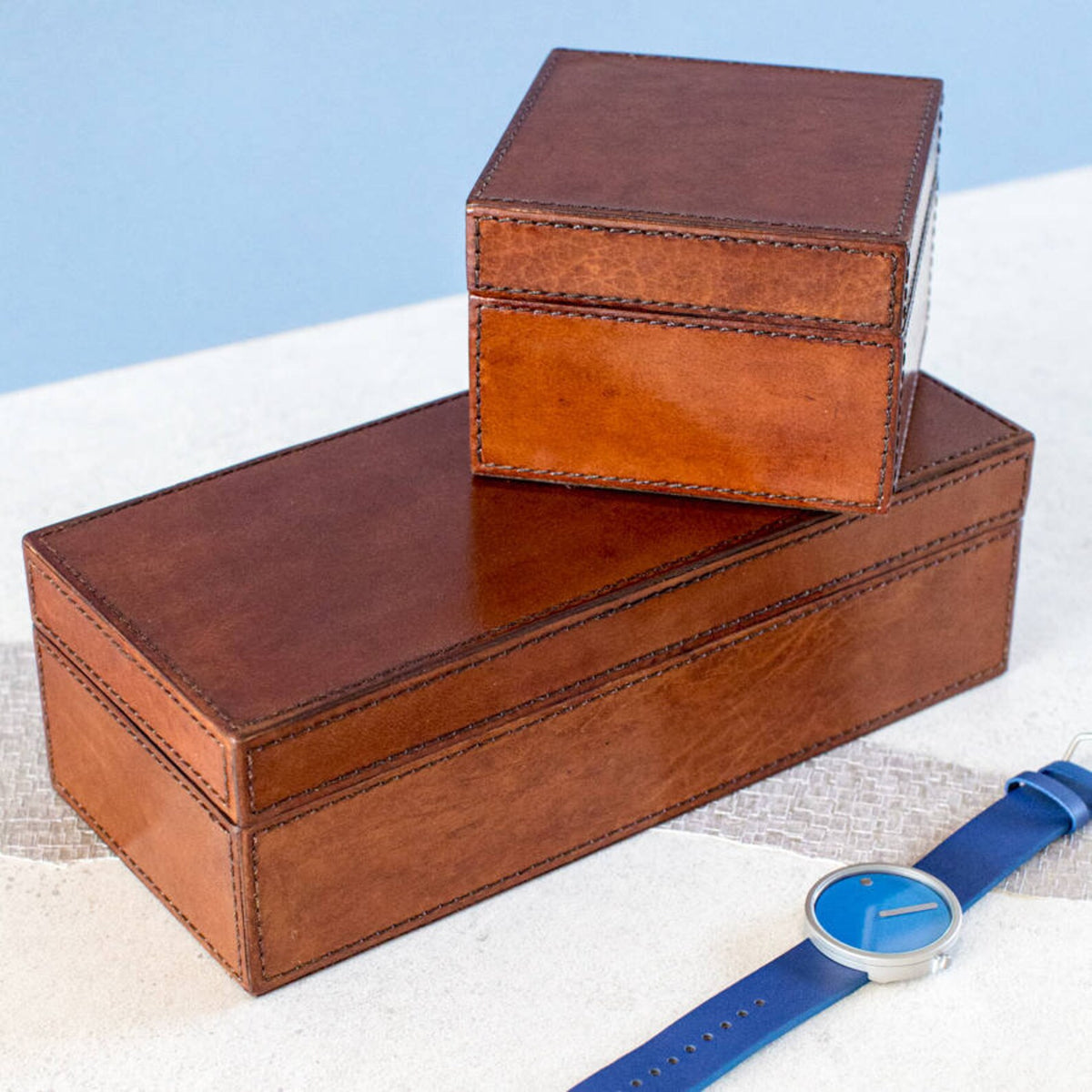 Personalised Leather Watch Box