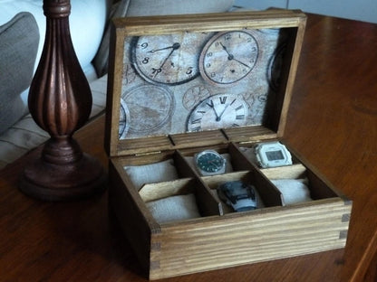 Nautical Wooden Watch Box, Sailing Boat Keepsake Gift for Him