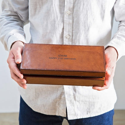 Personalised Leather Watch And Cufflink Box - Men's Jewellery Box - Watch Storage - Leather Anniversary Gift - Father's Day Gift
