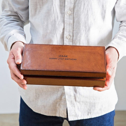 Personalised Leather Watch Box - Leather Anniversary Gift - Father's Day Gift - Wedding Gift - 3rd Wedding Anniversary - Retirement Present