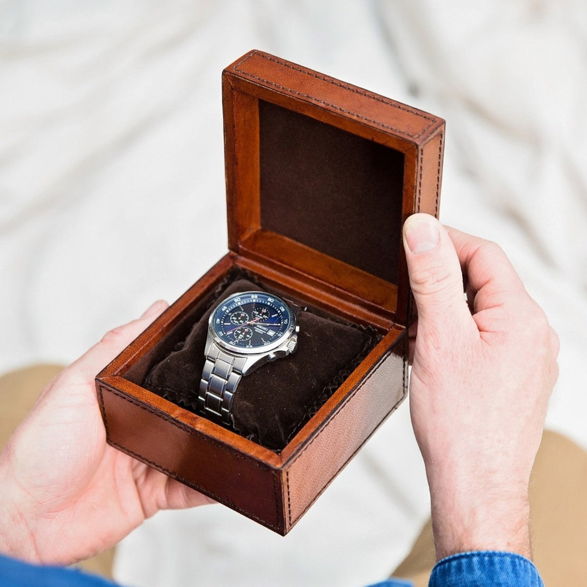Personalised Leather Watch Box