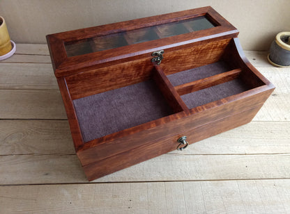 Men's Valet, Watch Case, Valet Box, Watch Box for Men, Boyfriend Gift -Men's Valet Box for 5 watches with Drawer , Men's Watch Box,