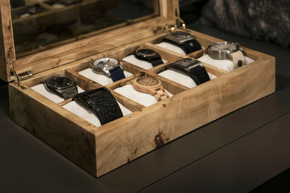 Mapa Burl Wood Watch Box: Luxury 8-Watch Organizer