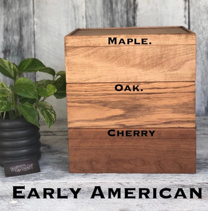 Handmade Linen Watch Box: cherry Wood dark walnut stain - valet Tray, 6 Compartments