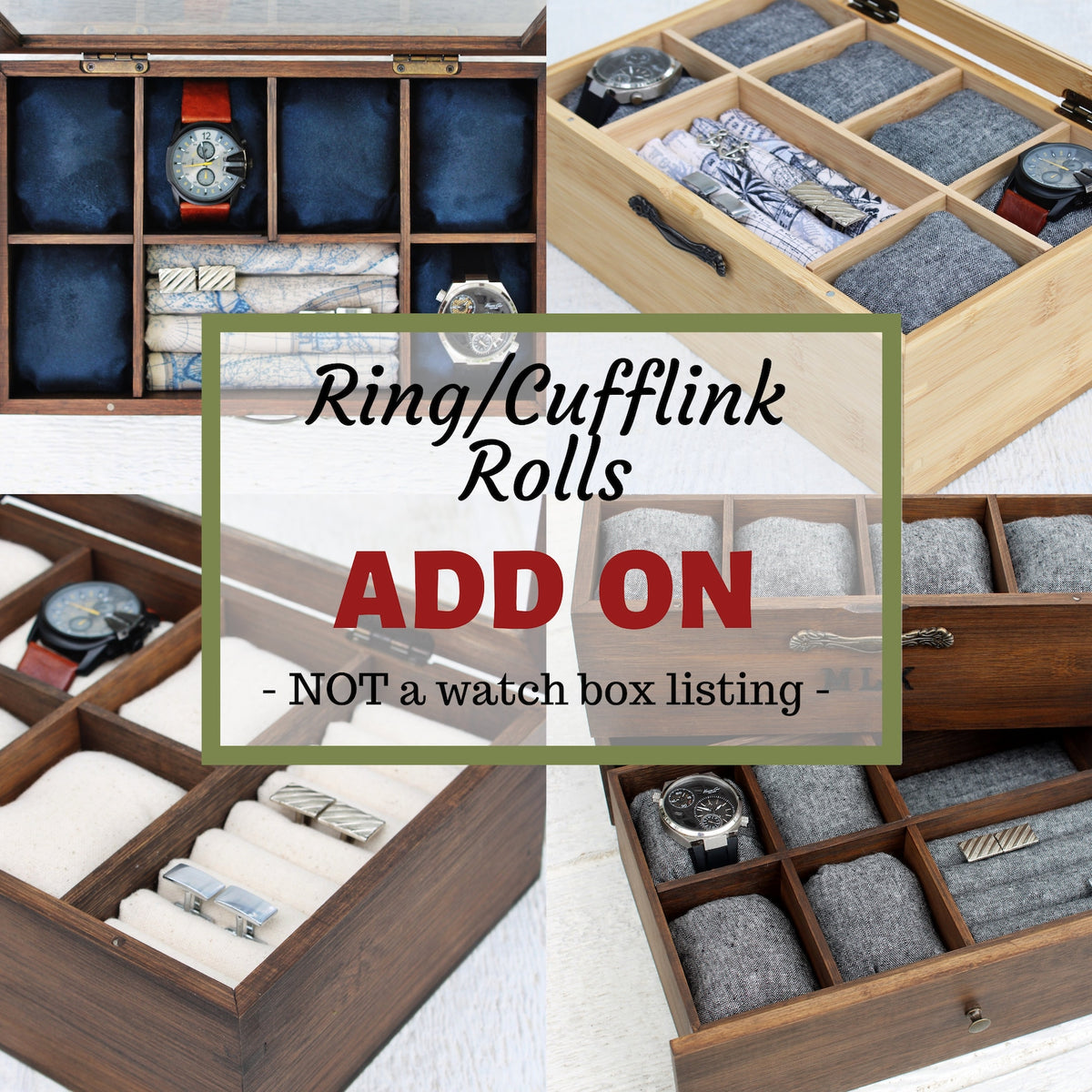 Ring and Cufflink Holder - ADD ON - Watch Box