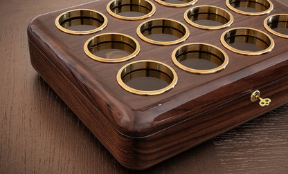 Walnut Wood Watch Box: Large 12-Watch Organizer