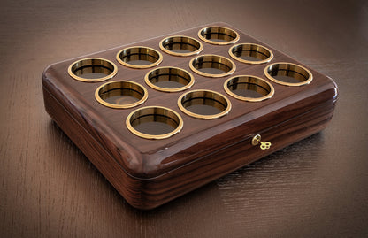 Walnut Wood Watch Box: Large 12-Watch Organizer