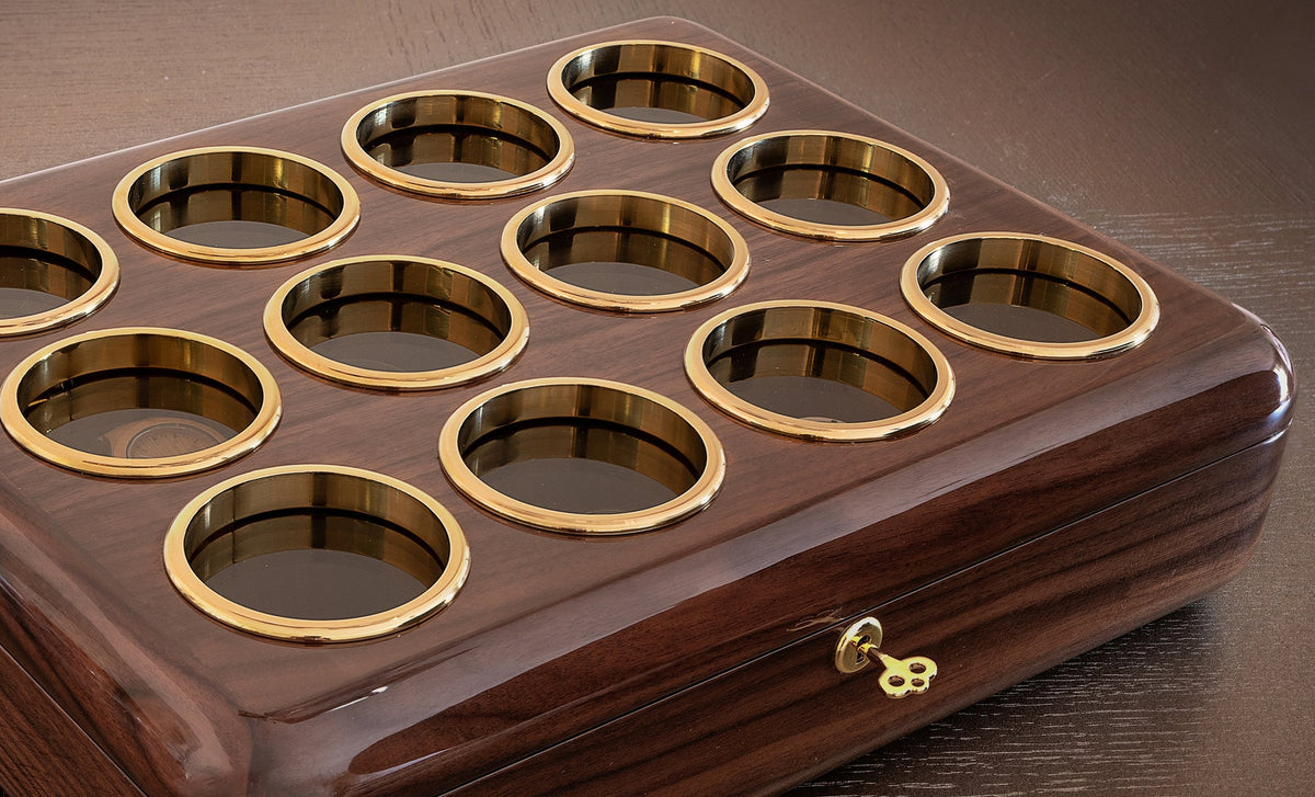 Walnut Wood Watch Box: Large 12-Watch Organizer