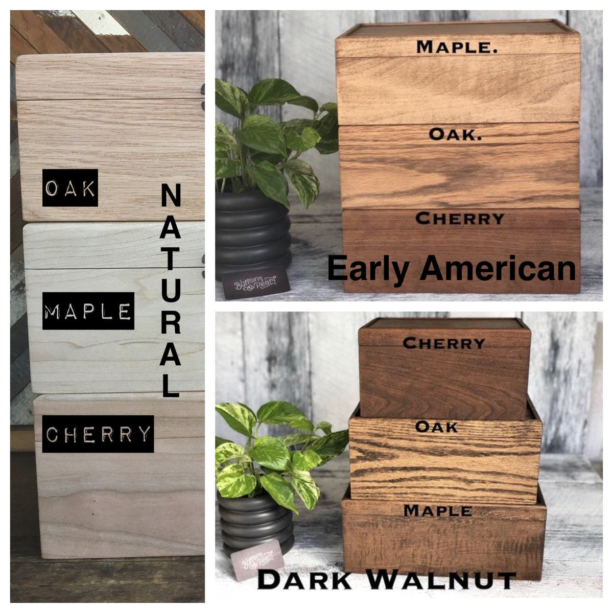 Handmade Linen Watch Box: cherry Wood dark walnut stain - valet Tray, 6 Compartments