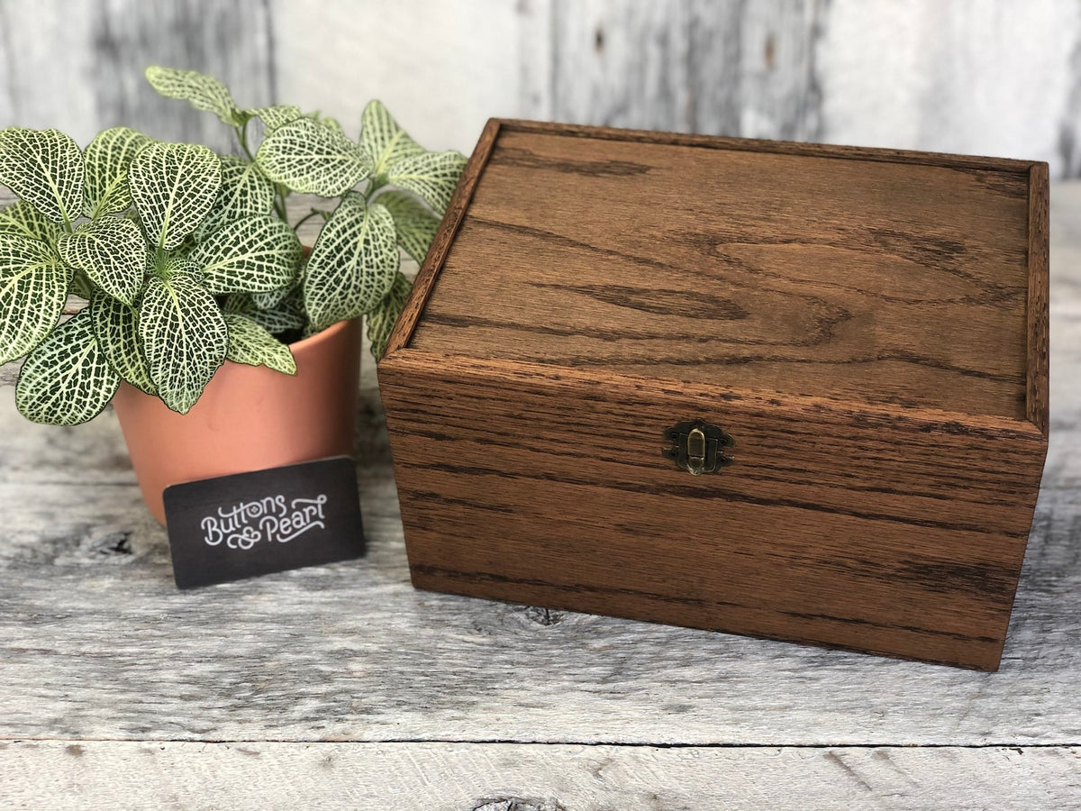 Handmade Linen Watch Box: cherry Wood dark walnut stain - valet Tray, 6 Compartments
