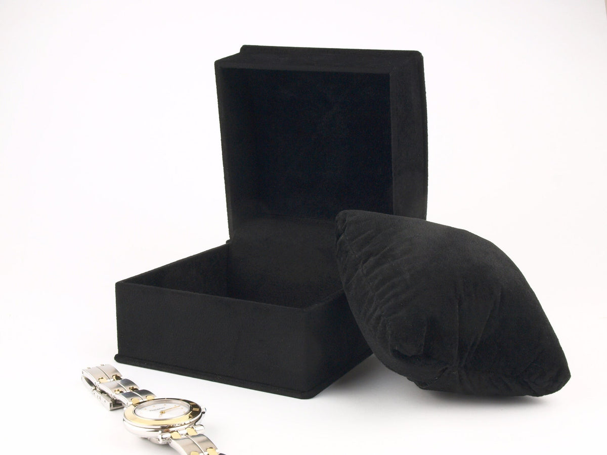 Luxury Black Velvet Watch Box, Collar Watch or Bracelet Gift Box with Cushion - CHELSEA
