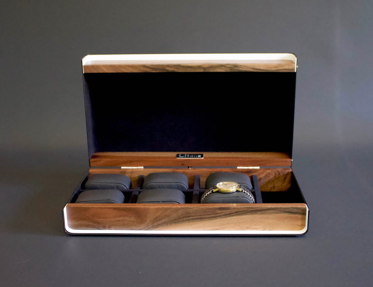 Wood Watch Box, Walnut Watch Storage Box, Modern Watch Boxes, Engraved Watchbox, Handmade Watch Case, Luxury Watch Holder, Uhrenbox,