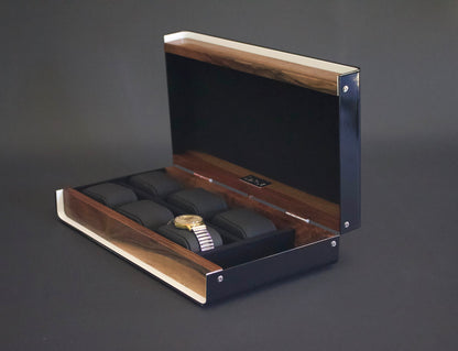 Wood Watch Box, Walnut Watch Storage Box, Modern Watch Boxes, Engraved Watchbox, Handmade Watch Case, Luxury Watch Holder, Uhrenbox,