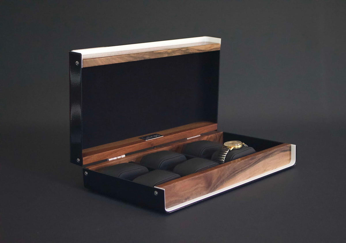 Wood Watch Box, Walnut Watch Storage Box, Modern Watch Boxes, Engraved Watchbox, Handmade Watch Case, Luxury Watch Holder, Uhrenbox,
