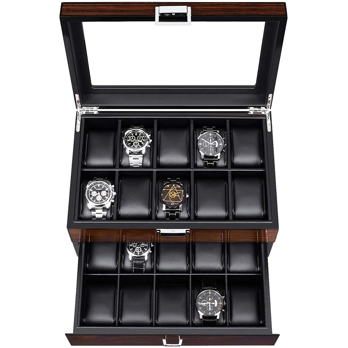 Personalized Watch Box For Men, Engraved Wooden Jewelry Display Organizer with Funny Quotes, Custom Christmas Gift For Him