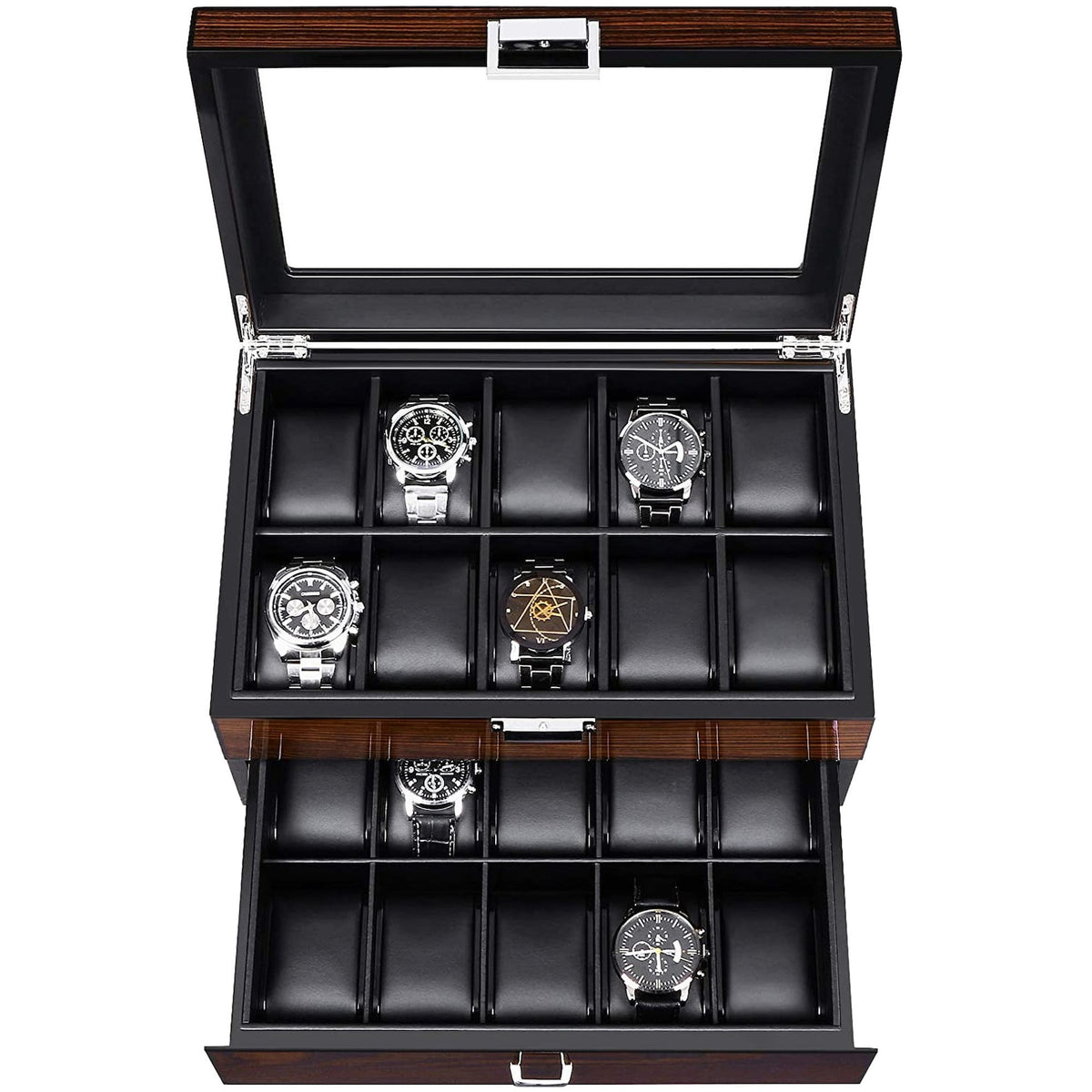 Engraved Wooden Watch Storage Case| Personalized Groom Gift|Custom Watch Box for Men|Christmas Anniversary Gift for Him| Sophisticated Gifts