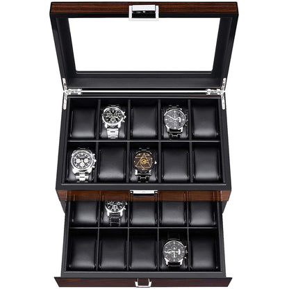 Engraved Wooden Watch Storage Case| Personalized Groom Gift|Custom Watch Box for Men|Christmas Anniversary Gift for Him| Sophisticated Gifts