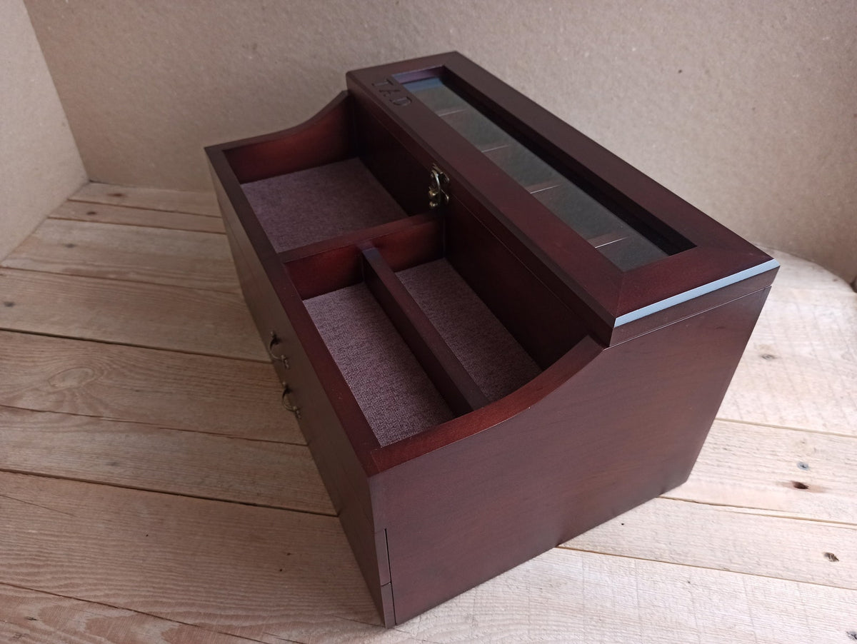 Men's Valet, Watch Case, Valet Box, Watch Box for Men, Boyfriend Gift -Men's Valet Box for 5 watches with Drawer , Men's Watch Box,