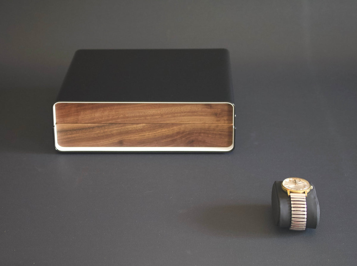 Custom Watch Box 8, Modern Wood Watch Case, Walnut Watch Storage Box, Hand Made Men's Watch Box, Personalised Unique Mens Gift, Watch Box