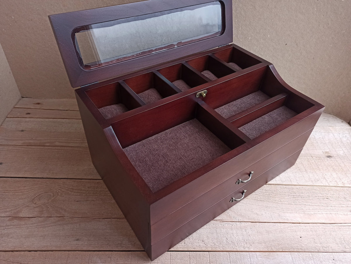 Men's Valet, Watch Case, Valet Box, Watch Box for Men, Boyfriend Gift -Men's Valet Box for 5 watches with Drawer , Men's Watch Box,