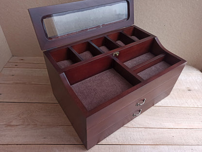Men's Valet, Watch Case, Valet Box, Watch Box for Men, Boyfriend Gift -Men's Valet Box for 5 watches with Drawer , Men's Watch Box,