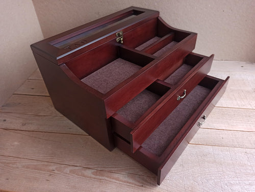 Men's Valet, Watch Case, Valet Box, Watch Box for Men, Boyfriend Gift -Men's Valet Box for 5 watches with Drawer , Men's Watch Box,