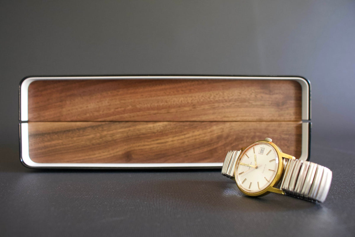 Custom Watch Box 8, Modern Wood Watch Case, Walnut Watch Storage Box, Hand Made Men's Watch Box, Personalised Unique Mens Gift, Watch Box