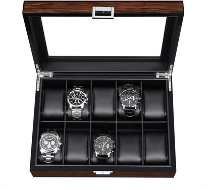 Watch Box For Men,Personalized Watch Storage Box with 6/10/12/20 Slots,Best Wood Organizer for Personal Stuff Like Airpods,small accessories