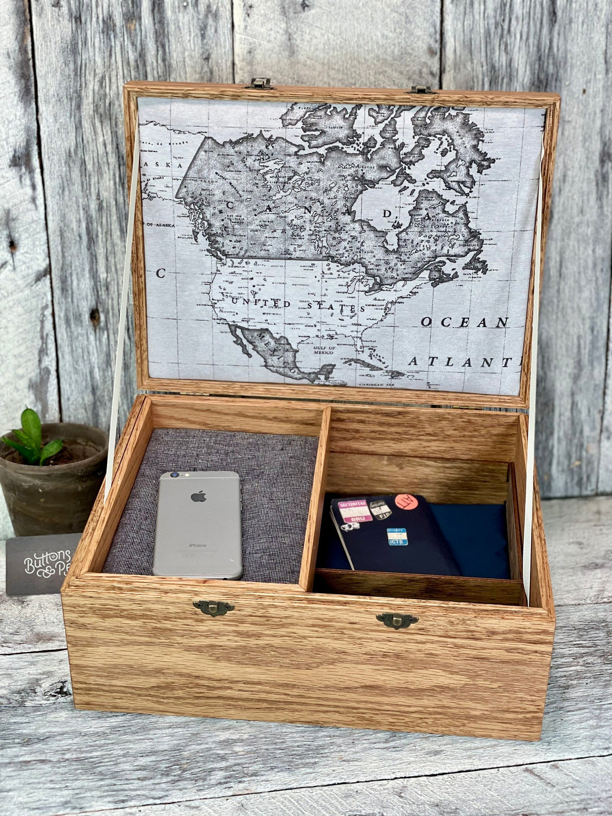 Wood Watch Box: Maple & Cherry, 6-Compartment Organizer with Valet Tray