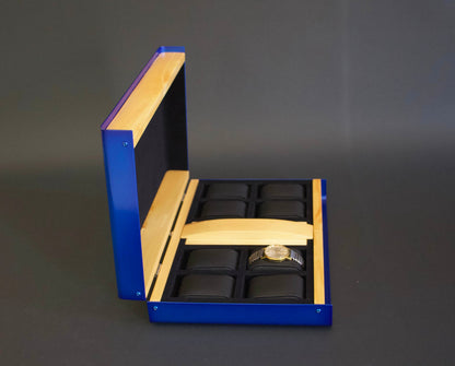 Custom Watch Box For 8 Watches, Handmade Wooden Watch Storage Box, Watch and Glasses Storage Case, Watch Collectors Box, Mens Watchbox