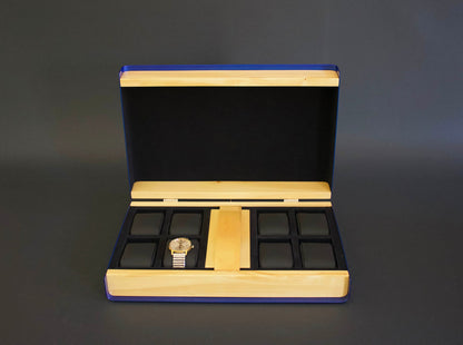 Custom Watch Box For 8 Watches, Handmade Wooden Watch Storage Box, Watch and Glasses Storage Case, Watch Collectors Box, Mens Watchbox