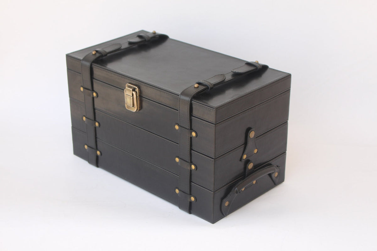 Handmade Leather Luxury Watch Box for 36 Watches – 3-Tier Organizer Display Case