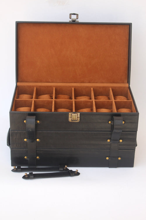 Handmade Leather Luxury Watch Box for 36 Watches – 3-Tier Organizer Display Case