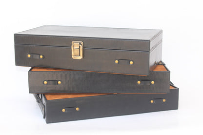 Handmade Leather Luxury Watch Box for 36 Watches – 3-Tier Organizer Display Case