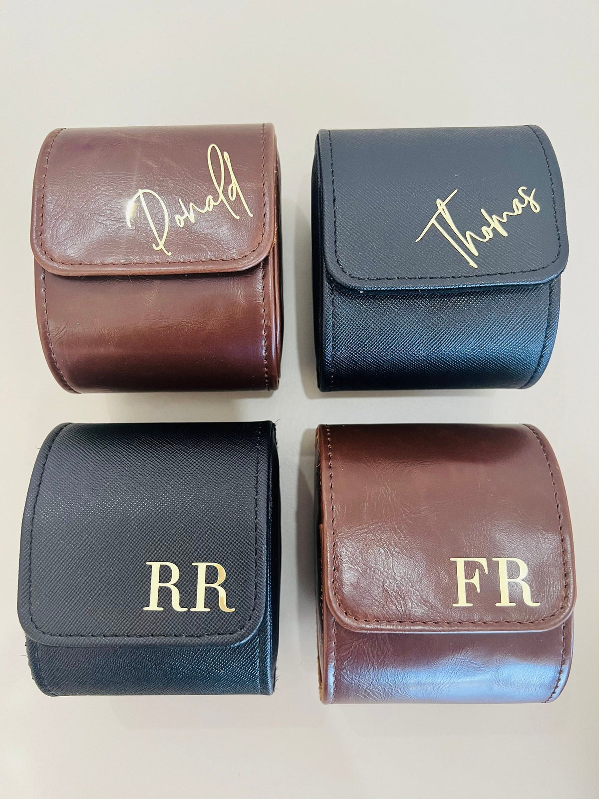 Personalized Faux Leather Watch Box, Groomsman Gift
