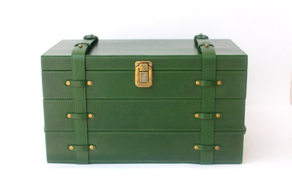 Handmade Leather Luxury Watch Box for 36 Watches – 3-Tier Organizer Display Case