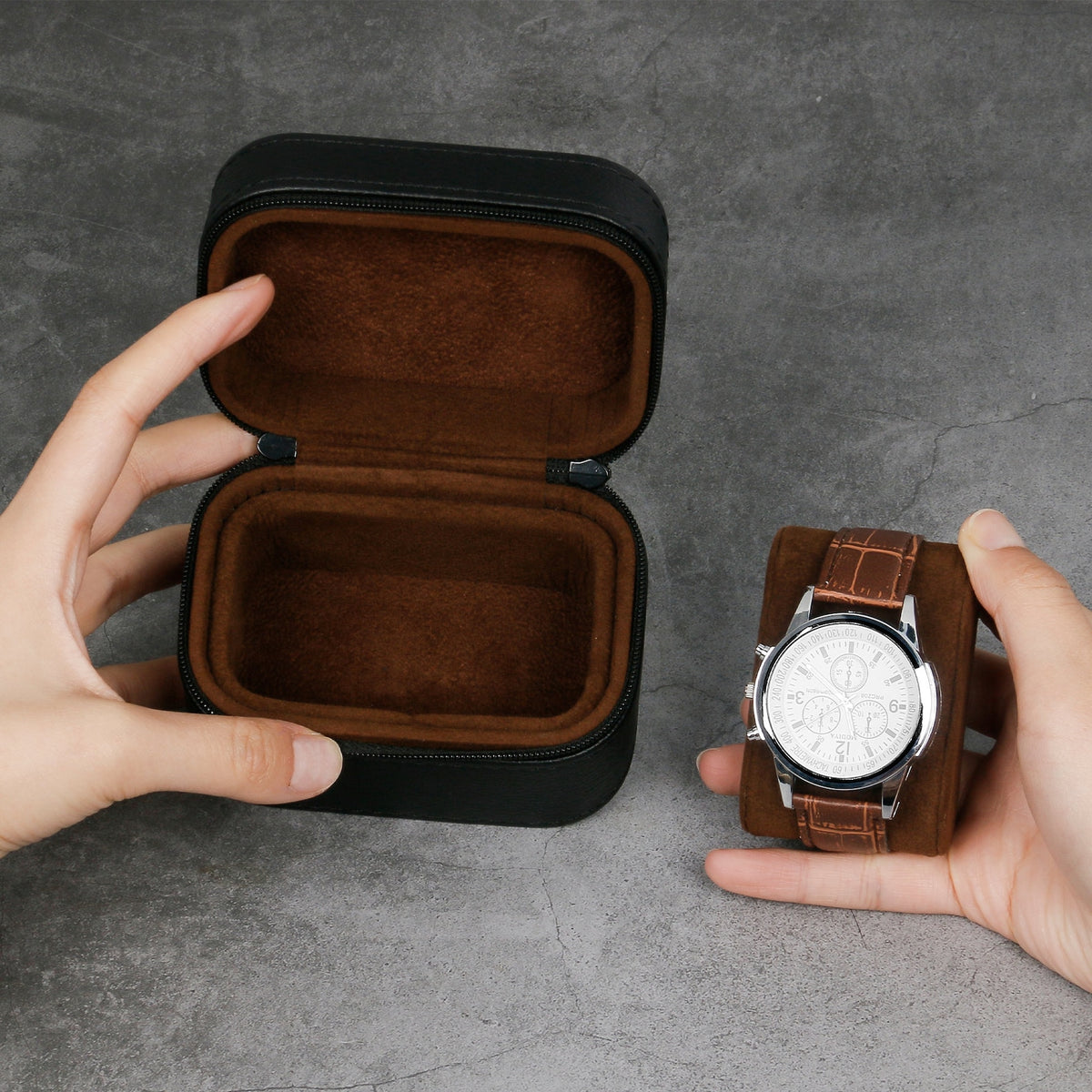 Leather Single Watch Case - Watch Roll for Men, Handmade Watch roll single, Bracelet Storage, Christmas Gift,Watch Travel Box Holder