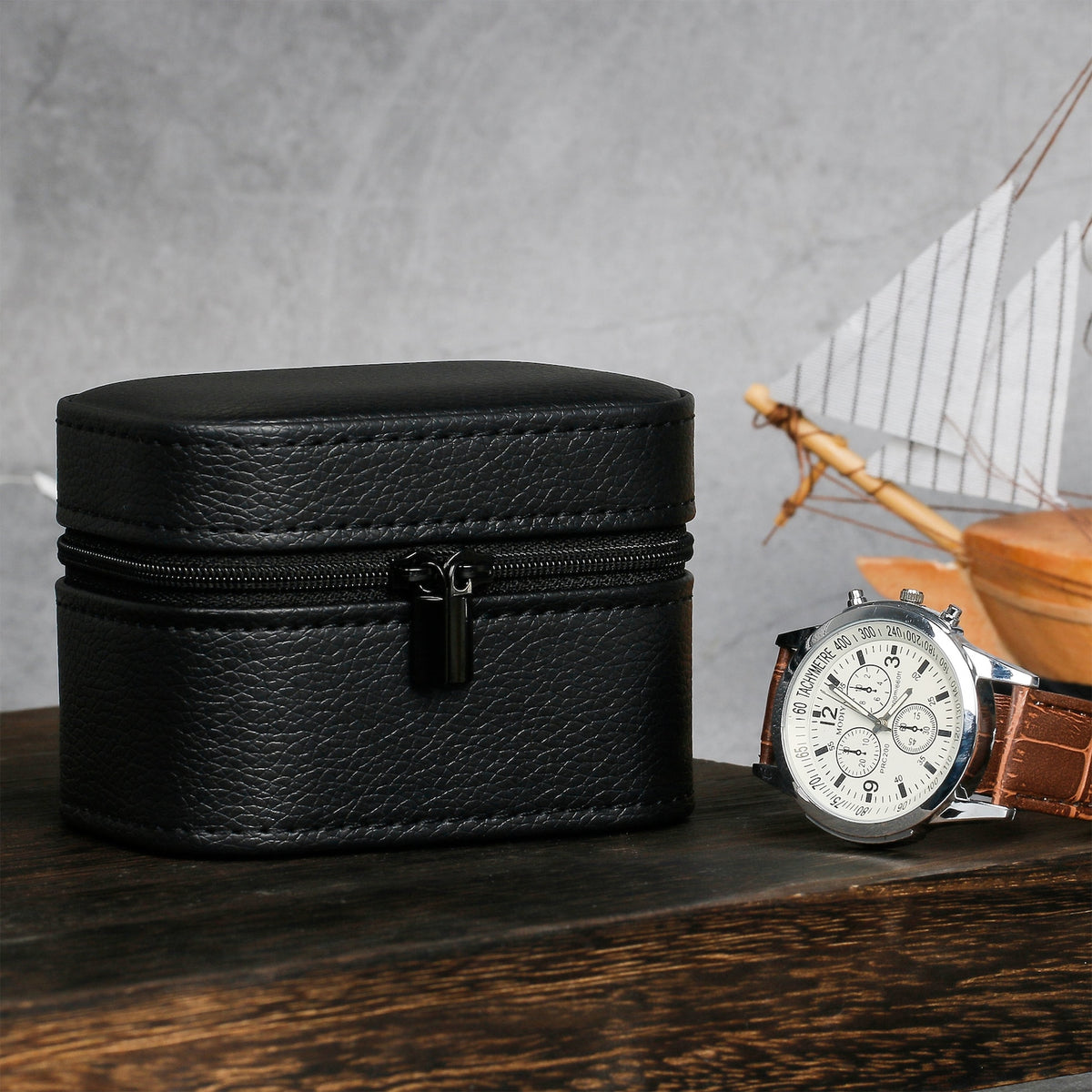 Leather Single Watch Case - Watch Roll for Men, Handmade Watch roll single, Bracelet Storage, Christmas Gift,Watch Travel Box Holder